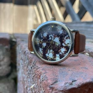 Stainless Steal Floral Watch